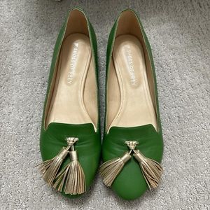Shoes of Prey green ballet flats